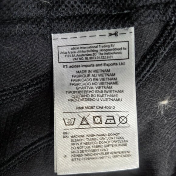 Womens Adidas Black Full Zip Hooded Jacket Zippered Pockets Polyester Size M - Picture 8 of 8